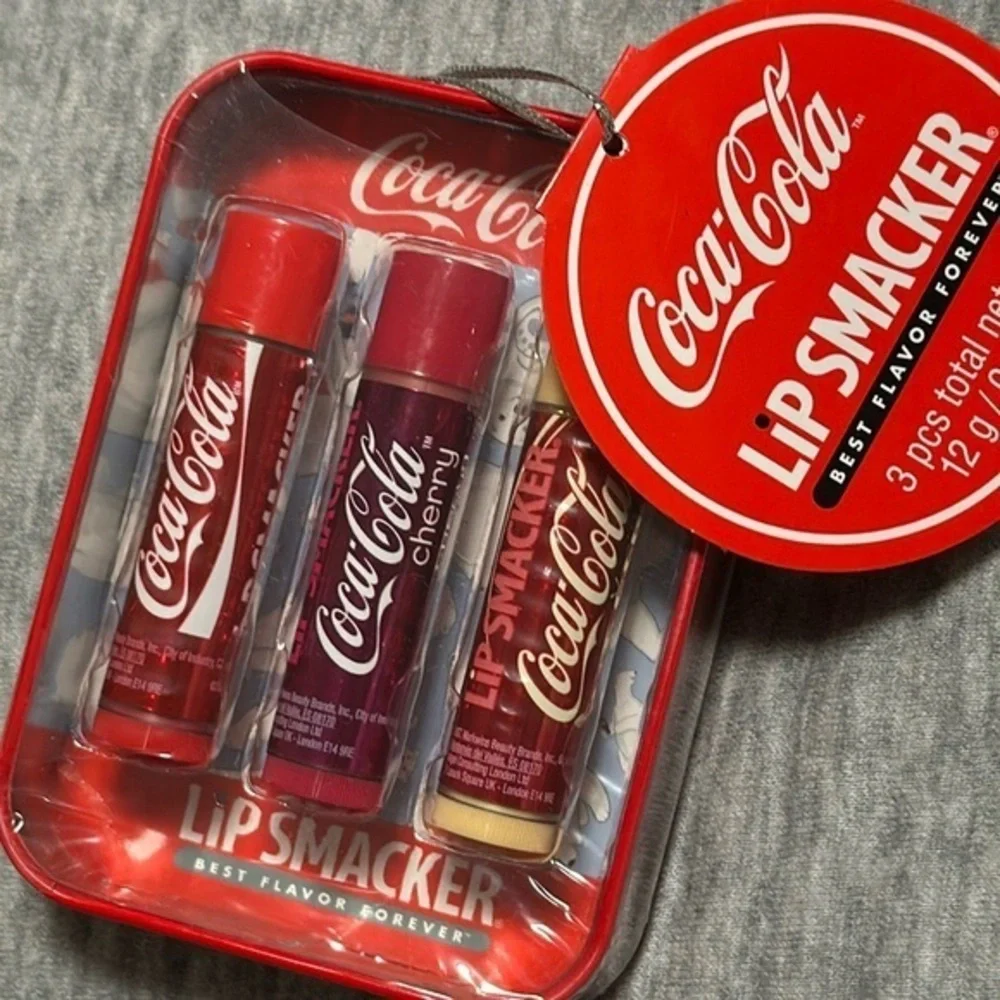 NWT Coca Cola Lip Smacker and tin
